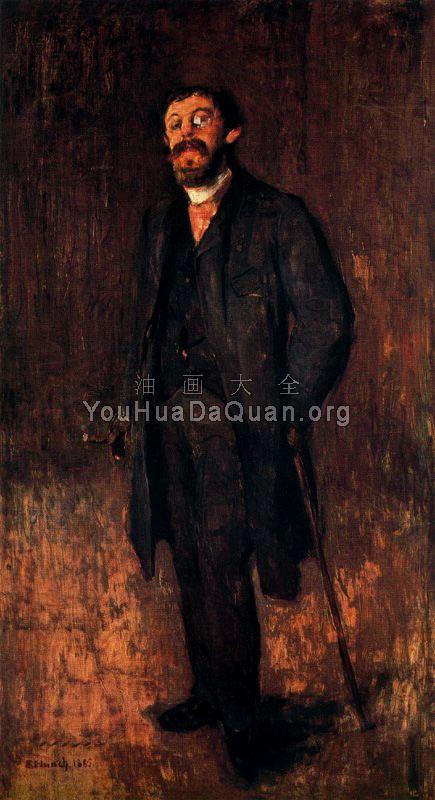 Portrait of the Painter Jensen Hjell - 爱德华·蒙克